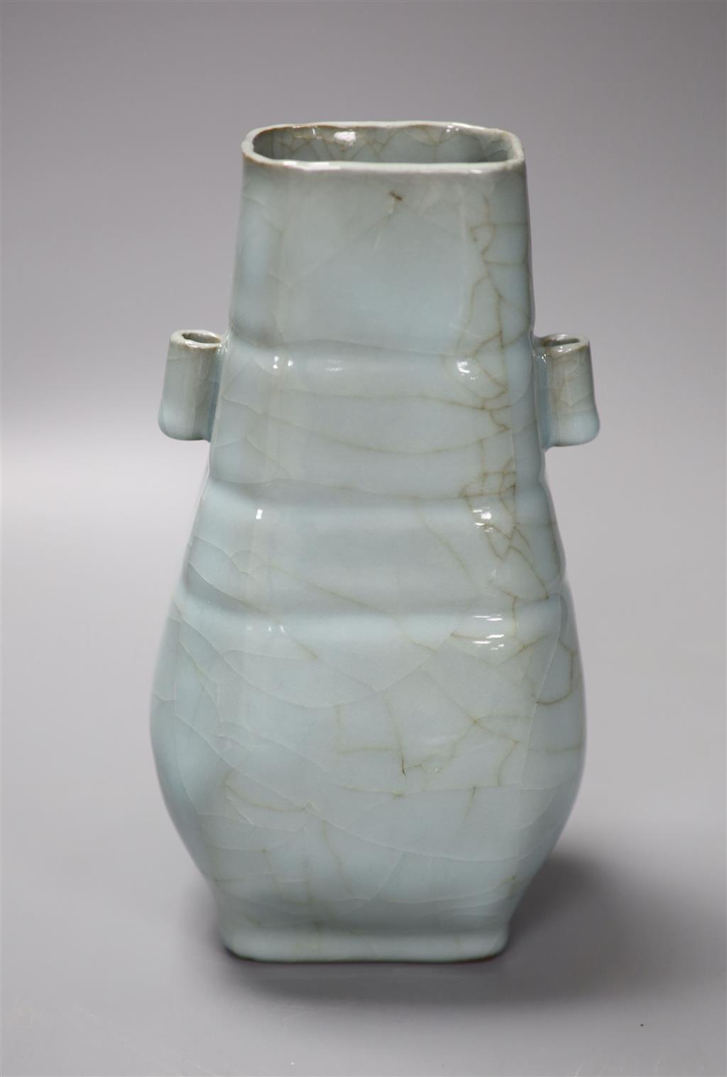 A Chinese Ru type hu vase, height 21.5cm